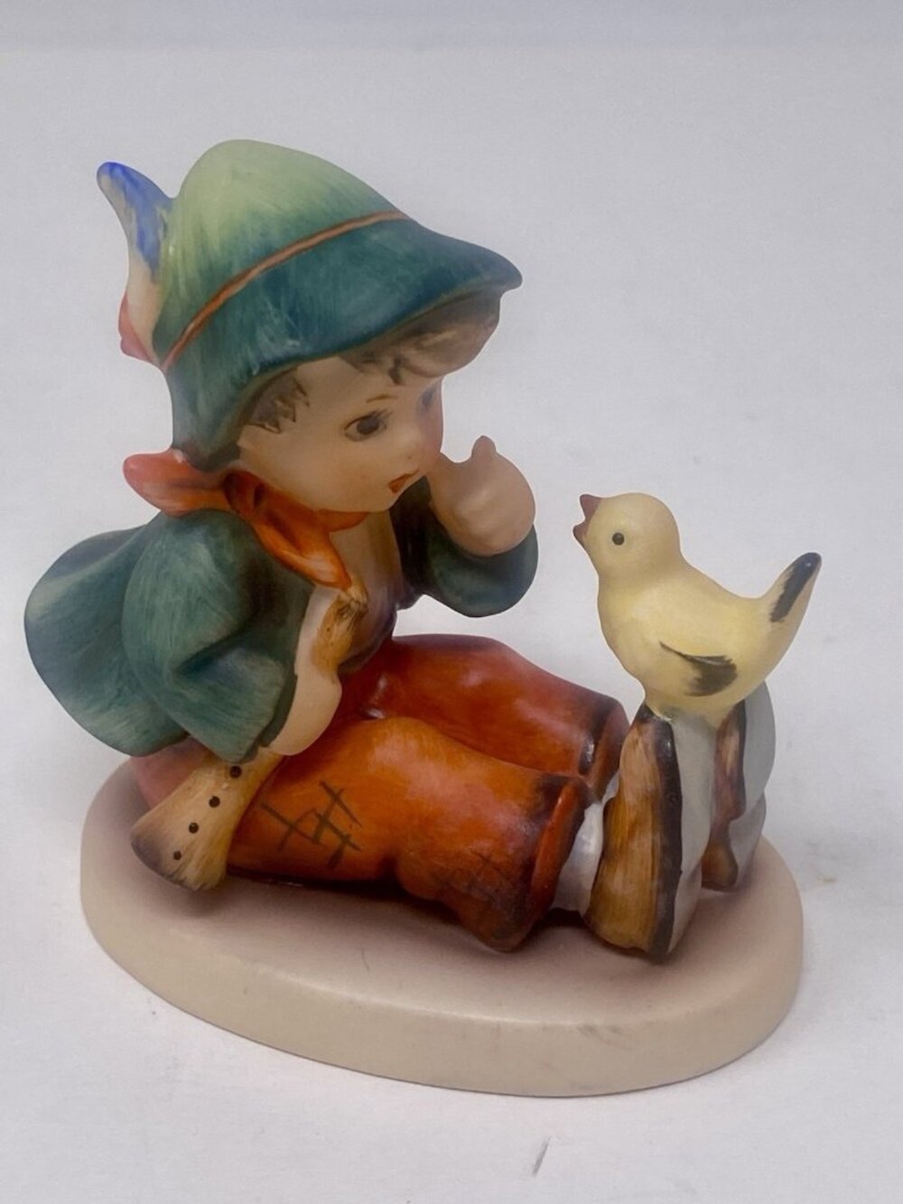 Goebel Hummel Singing Lesson #63 Figurine W Germany TMK4 Boy With Bird Signed